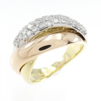 K18YG/PT/K18PG パヴェ ダイヤモンド リング 0.50CT