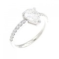 【リメイク】PT ダイヤモンド リング 0.761CT F VVS2 ペアシェイプ