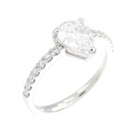 【リメイク】PT ダイヤモンド リング 0.761CT F VVS2 ペアシェイプ