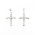 K18WG/K14WG クロス ダイヤモンド ピアス 0.40CT