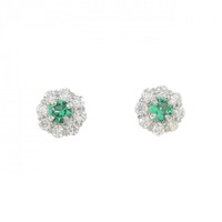 【新品】PT エメラルド ピアス 0.10CT