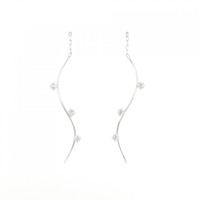 K18WG ホワイトトパーズ ピアス