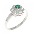 PT フラワー エメラルド リング 0.12CT
