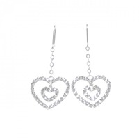 K18WG ハート ピアス