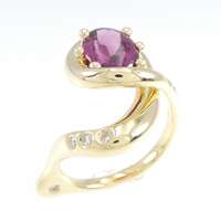 K18YG ガーネット リング 2.760CT