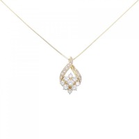 K18YG フラワー ダイヤモンド ネックレス 0.80CT