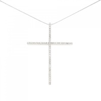 K18WG クロス ダイヤモンド ネックレス 0.70CT