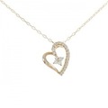 K18PG ハート ダイヤモンド ネックレス 0.15CT