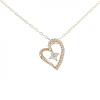 K18PG ハート ダイヤモンド ネックレス 0.15CT