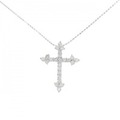 K18WG クロス ダイヤモンド ネックレス 0.50CT