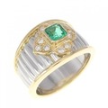 PT/K18YG エメラルド リング 0.23CT
