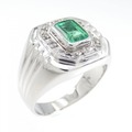 PT エメラルド リング 0.85CT