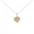 K18WG ハート サファイヤ ネックレス 1.00CT 拡散処理未検査