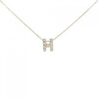 K10YG イニシャルH ダイヤモンド ネックレス 0.06CT