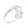 K18WG クロス ダイヤモンド リング 0.21CT