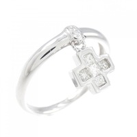 K18WG クロス ダイヤモンド リング 0.21CT