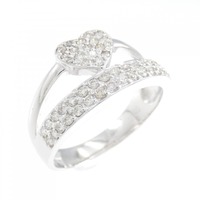 K18WG ハート ダイヤモンド リング 0.40CT