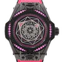 ウブロ ビッグバンワンクリックサンブルーオールブラックピンク LIMITED 465.CS.1119.VR.1233.MXM18 セラミック 自動巻