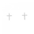 【新品】K18WG クロス ダイヤモンド ピアス 0.20CT