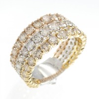 【新品】K18YG/PT/K18PG ダイヤモンド リング 3.00CT