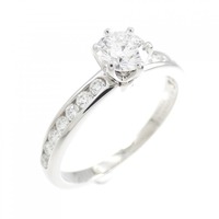 ティファニー ソリティア チャネルセッティング リング 0.44CT F VS1 3EXT