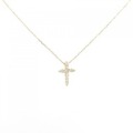 K18YG クロス ダイヤモンド ネックレス 0.05CT