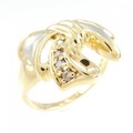 K18YG/PT ダイヤモンド リング 0.06CT