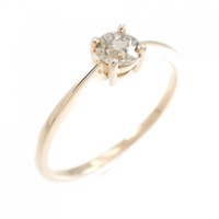 K18PG ソリティア ダイヤモンド リング 0.30CT