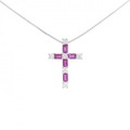K18WG クロス ルビー ネックレス 0.50CT