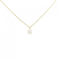 K18YG ソリティア ダイヤモンド ネックレス 0.10CT