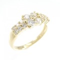 K18YG フラワー ダイヤモンド リング 0.65CT