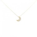K18YG ムーン ダイヤモンド ネックレス 0.05CT