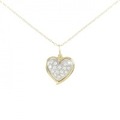 18KTYG/18KTWG/K18YG ハート ダイヤモンド ネックレス