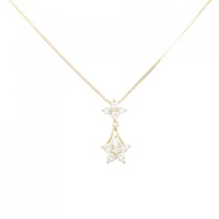K18YG フラワー ダイヤモンド ネックレス 0.44CT