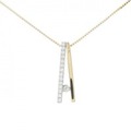 K18YG/PT ダイヤモンド ネックレス 0.17CT