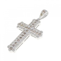 K18WG クロス ダイヤモンド ペンダント 0.70CT