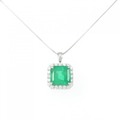 【リメイク】PT エメラルド ネックレス コロンビア産 6.23CT