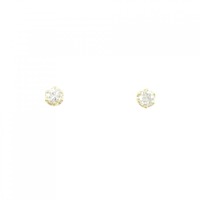K18YG ソリティア ダイヤモンド ピアス 0.10CT