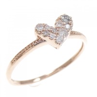 K10PG ハート ダイヤモンド リング 0.14CT