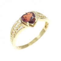 K18YG ハート ガーネット リング