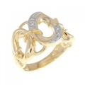 K18YG/PT ダイヤモンド リング 0.02CT