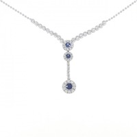 K18WG サファイヤ ネックレス 0.61CT