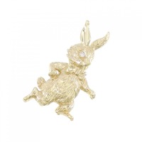 K18YG ラビット ダイヤモンド ペンダント 0.01CT