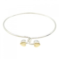 【ヴィンテージ】ティファニー ソリッドダブルハート バングル