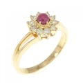 K18YG ルビー リング 0.21CT