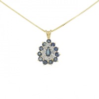 K18YG/K18WG/750 YG サファイヤ ネックレス 1.00CT