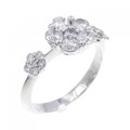 K18WG フラワー ダイヤモンド リング 0.70CT