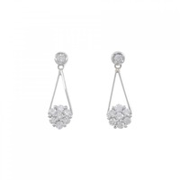 PT フラワー ダイヤモンド ピアス 0.50CT