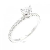 K18WG ハート ダイヤモンド リング 0.341CT