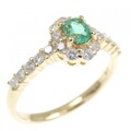 K18YG エメラルド リング 0.21CT